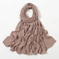 Elegant mocha brown chiffon hijab with premium texture and drape for women - Mocha Brown (7#)