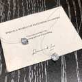 Nahaufnahme des Zirkonia-Anhängers an einer transparenten Nylon-Angelschnurkette - Silberne Zirkonia Halskette