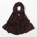 Deep brown chiffon scarf for women, lightweight and breathable fabric in a solid color design - Dark Brown (10#)