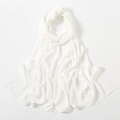 Elegant pure white chiffon long scarf with high-quality translucent texture and soft drape - White (11#)