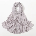 Light lavender purple chiffon long scarf with high-quality drape and hemmed edges - Light Lavender Grey (12#)