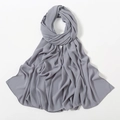 Medium gray high-quality chiffon long scarf hijab with premium textured finish - Medium Grey (13#)