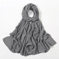 Deep grey lightweight chiffon hijab scarf with soft drape and rolled edges - Greyish Black (15#)