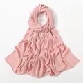 Elegant dusty pink chiffon hijab scarf with fine rolled edges and smooth drape - Dusty Rose (18#)