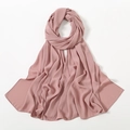 Elegant dusty pink mauve chiffon long hijab wrap with soft draping and high quality finish - Pink Purple (20#)