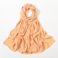 Light orange chiffon long headscarf with high-quality solid color and fine rolled edges - Flesh Pink (21#)