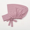 Elastic milk silk hijab undercap in lotus pink with tie-back design and ruched detail - 11# Dusty Pink