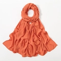 Coral orange chiffon hijab long scarf with premium lightweight fabric texture and drape - Coral Orange (22#)