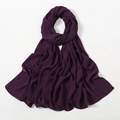 Deep purple long chiffon hijab shawl scarf with elegant pleated texture and drape - Dark Purple (26#)