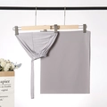 Set hijab grigio in chiffon con sottovelo coordinato in tessuto elastico premium - Grigio chiaro
