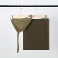 Olive green chiffon hijab set with matching underscarf cap and long tie straps - Army Green