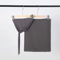 Dark grey chiffon hijab with matching jersey undercap tie-back set on hanger - Dark Gray