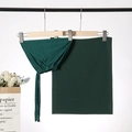 Dark green chiffon hijab set featuring a matching stretch undercap on a wooden hanger - Dark Green
