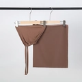 Dark brown two-piece chiffon hijab set with matching inner cap for Muslim women - Dark Khaki