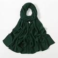 Deep green chiffon hijab scarf with elegant drape and high-quality fabric texture - Dark Green (33#)