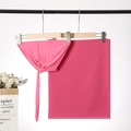 Rose pink chiffon hijab set featuring matching inner cap and long rectangular scarf - Rose Red