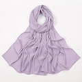 Lavender solid color chiffon long scarf with a soft drape and high-quality edge finish - Pale Purple (40#)