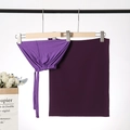 Two-piece purple Muslim hijab set with long-tie inner cap and chiffon rectangular shawl - Dark Purple