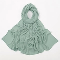 Lightweight sage green chiffon hijab with fine stitched edges and soft drape - Sage Green (38#)