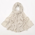 Premium cream white chiffon hijab scarf with fine edges and natural elegant drape - Milky Tea (39#)