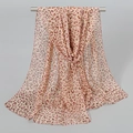 Sciarpa leopardata in chiffon beige con macchie rosa e marroni per protezione solare - Rosa Chiaro