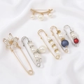Broche perle épingle de sûreté anti-lumière resserre-taille bijoux pour femmes lot. - BZ406 / Pack de 6 Pièces