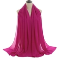 Breathable pearl chiffon long scarf in vibrant fuchsia pink draped on a mannequin - Rose Red (60#)