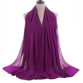 Deep purple breathable pearl chiffon hijab scarf shown on a mannequin in a long wrap style - Dark Purple (71#)