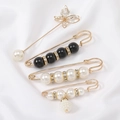 Ensemble de broches épingles de sûreté perles strass pour femmes robe taille serrage décoration. - BZ407 / Lot de 4