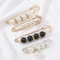 Ensemble de broches épingles de sûreté perles pour femmes taille serrage anti exposition - BZ408 / Lot de 4