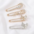 Rhinestone safety pin brooch set, decorative waist tightening pins for dresses and clothing accessories. - BZ418