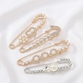 Decorative pearl crystal safety pins set for women, anti-glare brooch and waist tightening pins. - BZ419