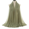 Lightweight pearl chiffon hijab shawl in sage green color draped on a mannequin - Sage Green (79#)