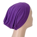 Elastic purple modal jersey turban hat for women in a minimalist pull-on design - One Size / Dark Purple