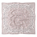 Elegante paarse imitatiezijden vierkante sjaal met klassieke witte paisley-patronen - 70x70cm / Grijs
