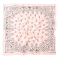 Elegante roze vierkante zijdeachtige sjaal met zwart paisley-patroon voor de dames - 70x70cm / Roze