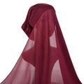 Detail of burgundy pearl chiffon hijab set showing the inner cap and long veil texture - 180x70cm / Burgundy