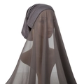 Deep grey Muslim hijab set with breathable inner cap and lightweight chiffon long veil - 180x70cm / Dark Gray