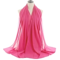Solid rose red chiffon headscarf for women with a lightweight and breathable texture - Rose Red