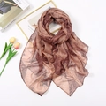 Elegant marble pattern scarf in brown and beige colors on a minimalist white background - Pink