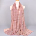 Pink sequin lace scarf for women with shimmering metallic thread and golden accents - 2#Deep Pink