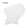 Detail of white modal ninja inner cap featuring elastic pleated neckline and high stretch fabric - White (7#)
