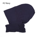 Navy blue elastic modal hijab underscarf cap with high stretch mercerized cotton - Navy Blue (2#)