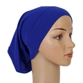 Sottovelo blu navy elastico da donna realizzato in tessuto a maglia elasticizzato - Cuffia Interna in Maglia a Copertura Totale Blu Scuro (MSL014-24#)