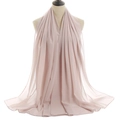 Light pink chiffon hijab scarf for women featuring premium sheer fabric and soft drape - Pink Nude Style (31#)