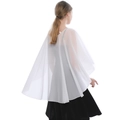 Detail of sheer white chiffon shawl for evening dress showing lightweight drape and texture - White