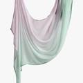 Detail der zarten Schal-Struktur mit Farbverlauf und fein gearbeitetem Saumabschluss - Lila-Rosa Minze Gradient Stil (YW522-1#)
