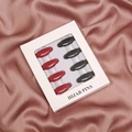Plastik Hijab Nadeln Set, 8 Stueck in Rot und Schwarz, saubere weisse Verpackungsbox. - 10# Weinrot + Schwarz