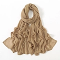 Bufanda de modal transpirable para mujer en elegante color marrón claro con acabado suave - 7# Caqui