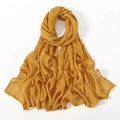 Pañuelo hijab de modal amarillo jengibre ligero con delicada textura arrugada - Amarillo jengibre